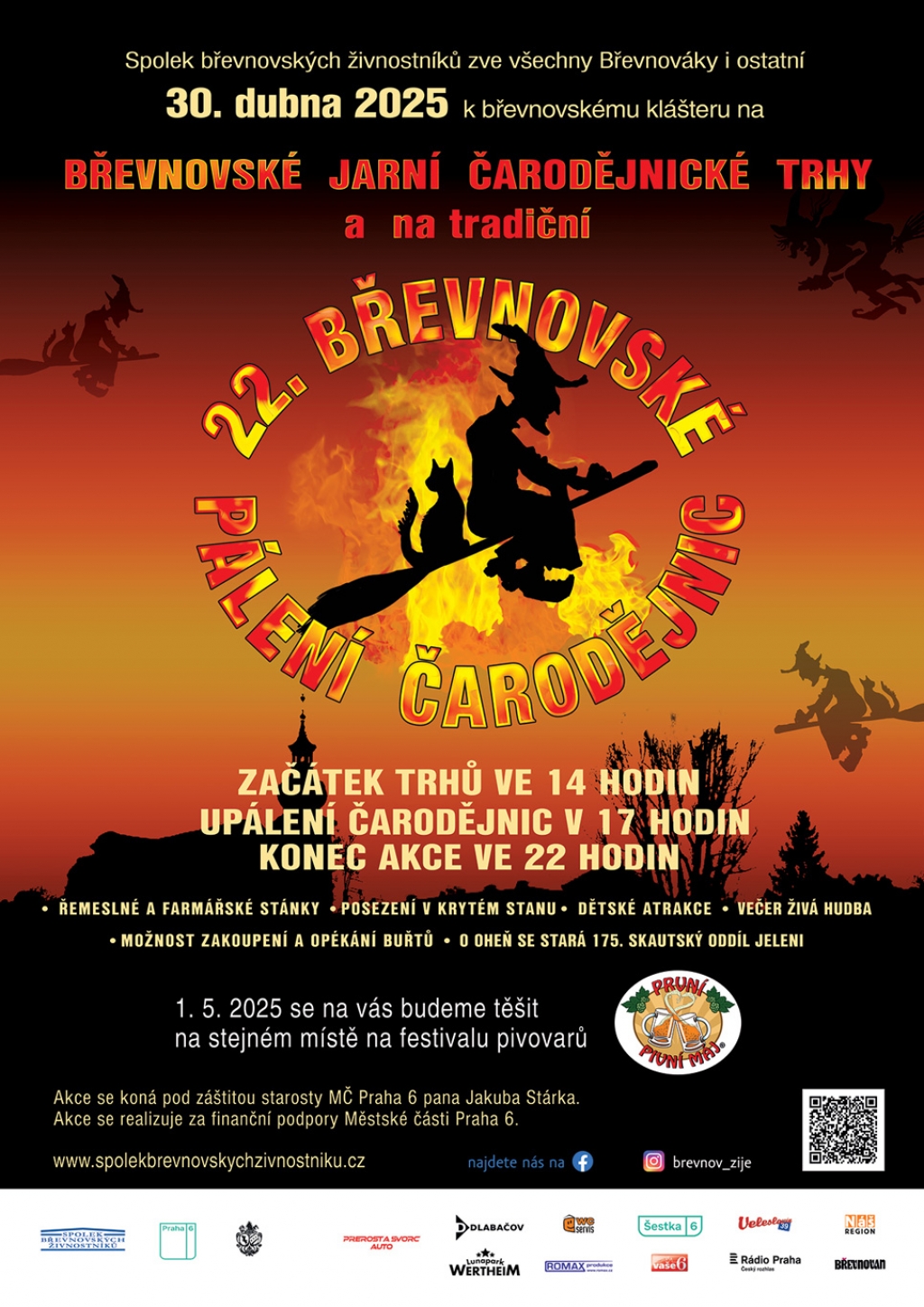 Jarní břevnovské trhy s pálením čarodějnic – 2025